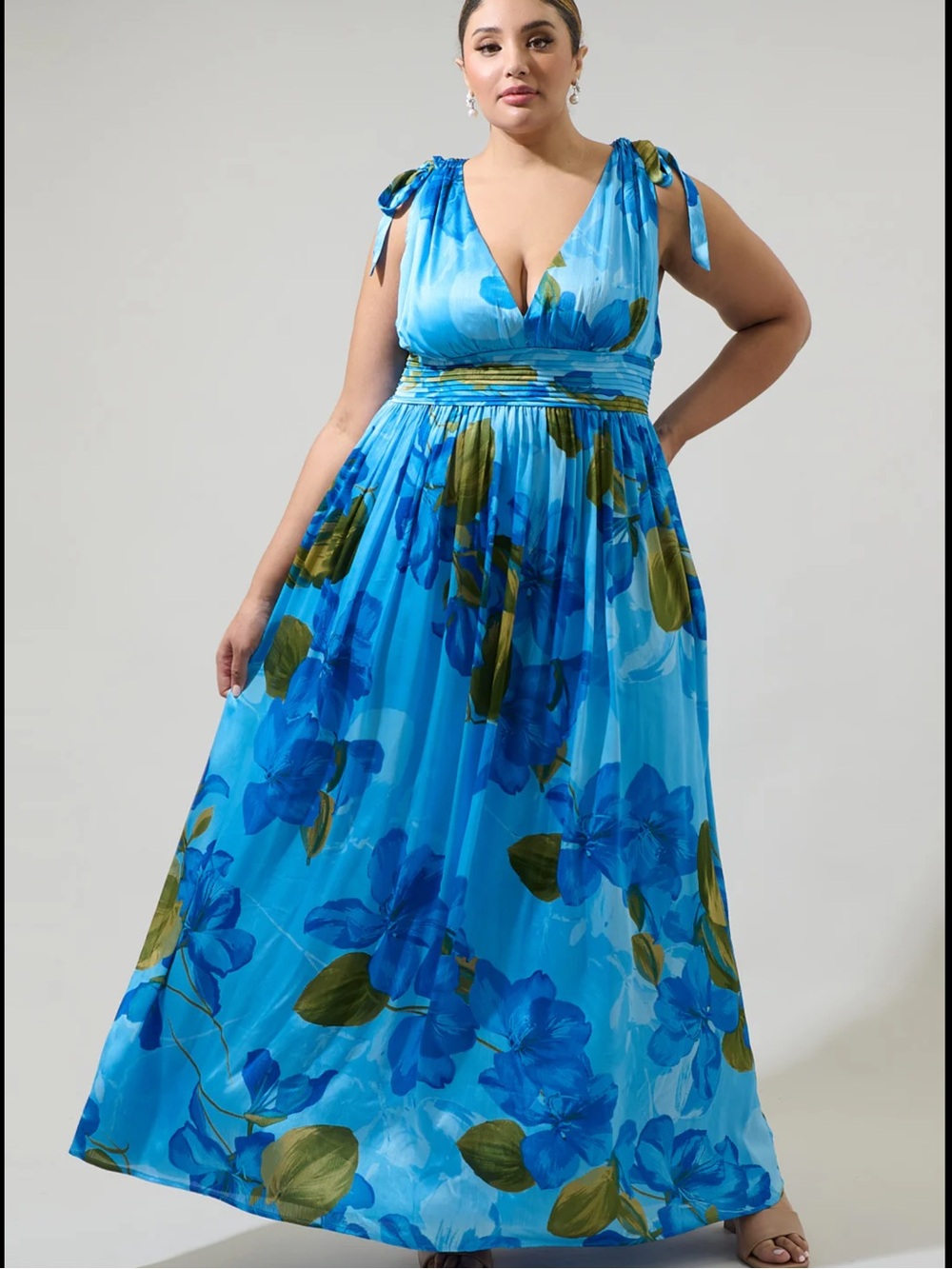 NWT Sugarlips Neiva Floral Descanso Pleated Maxi Dress Curve 2X